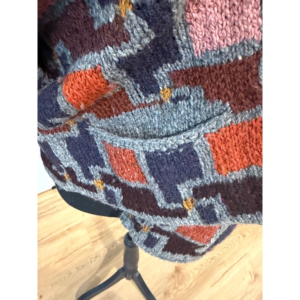 Di Gilpin Isle of Skye Hand Knit Wool Cardigan Sweater Geometric Intarsia M/L - Picture 4 of 8